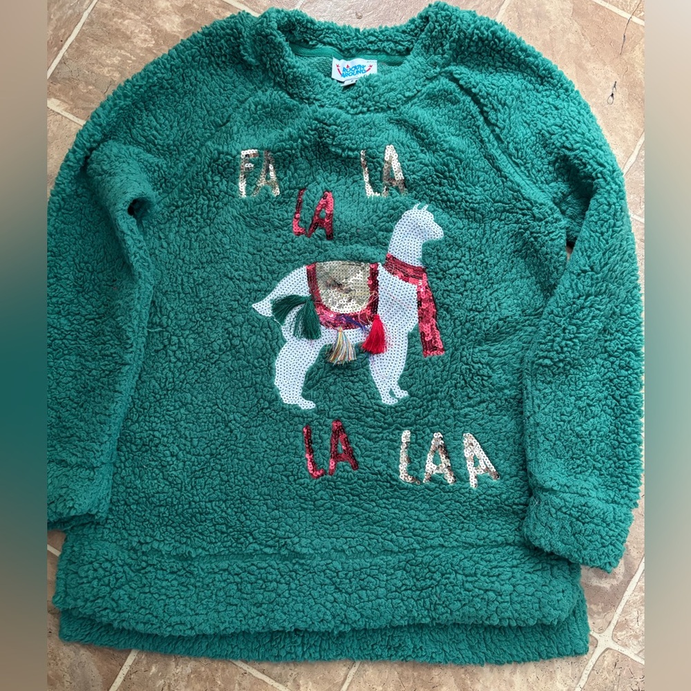 Rockin Around Size S Green Fa La La Llama Sweater